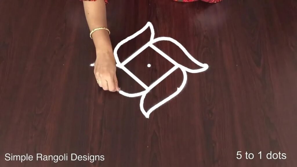5×1 dots Karthigai Deepam kolam