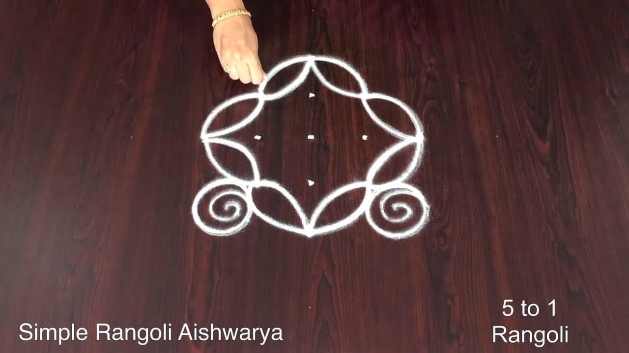 5×1 Kolam Designs for Doorsteps