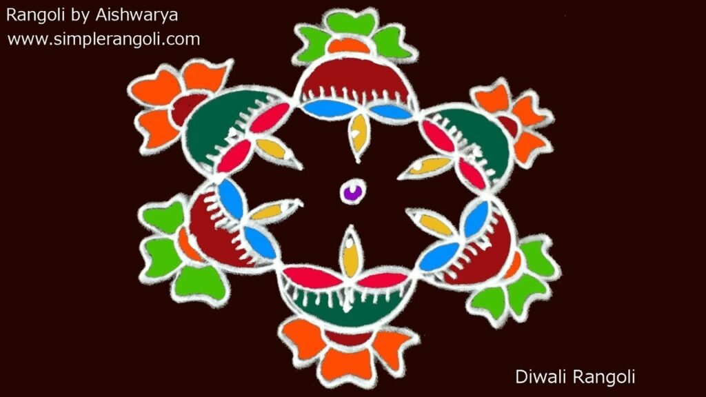 5×3 dots Diwali rangoli