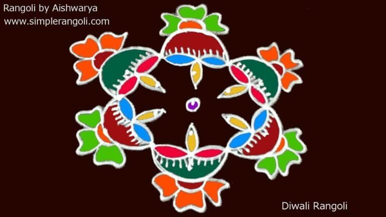 5×3 dots Diwali rangoli