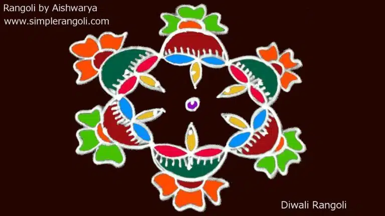 5×3 dots Diwali rangoli