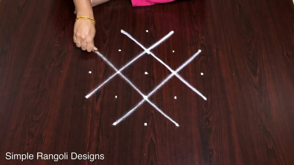 5×3 dots chukki rangoli