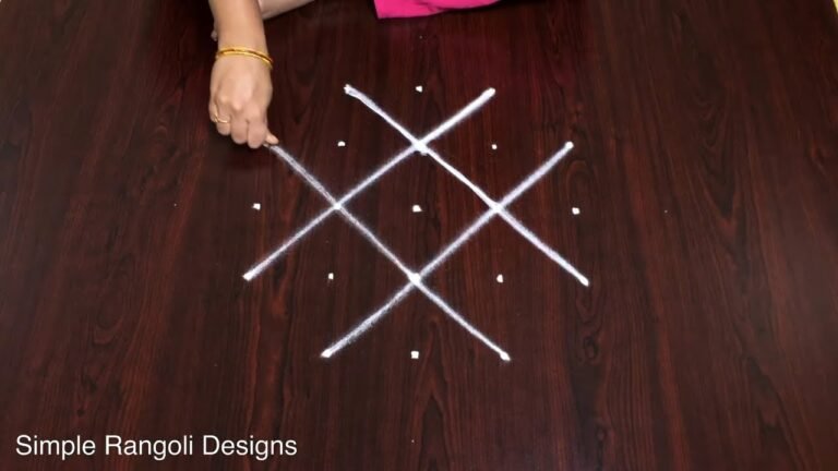 5×3 dots chukki rangoli
