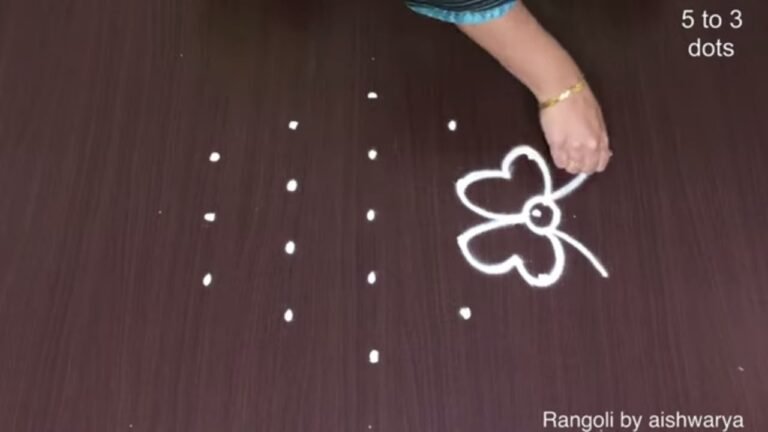 5×3 dots flower rangoli