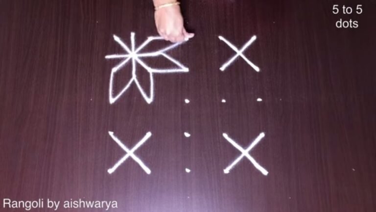 5×5 Dots Easy Door Step Kolam