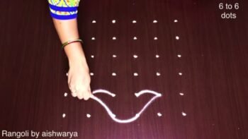 6 Into 6 Attractive Flower Pot Rangoli