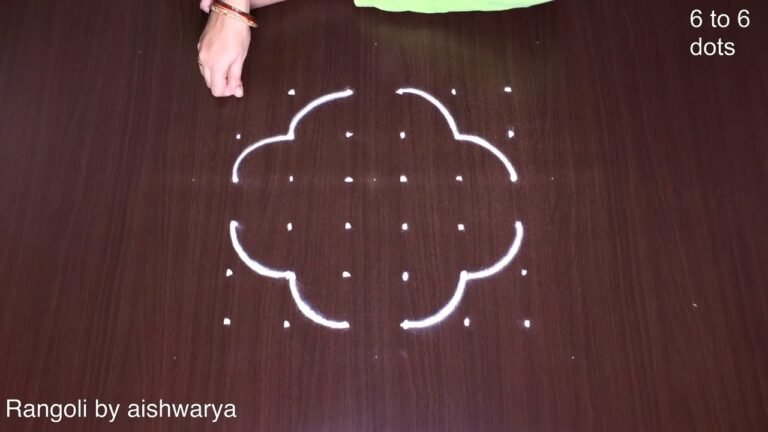 6×6 dots flower kolam