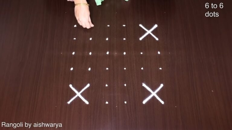 6×6 dots lotus rangoli