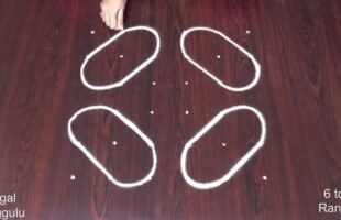 6 to 6 Dots Easy Kolam Rangoli