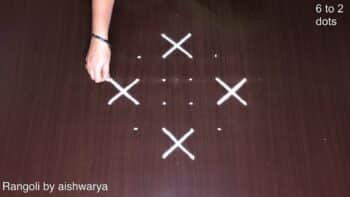 6x2x2 Easy Simple Flower Latest Muggulu