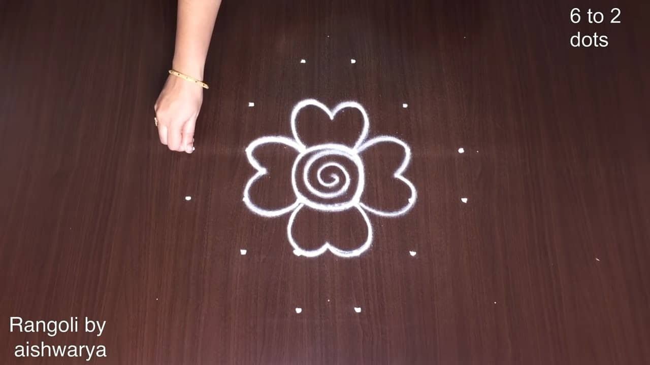 6x2x2 Quick Flower Drawing Beginners Kolam