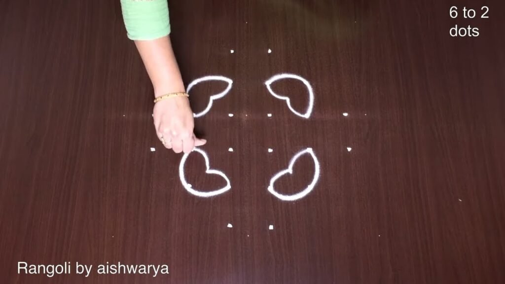 6×2×2 dots Diwali diya kolam