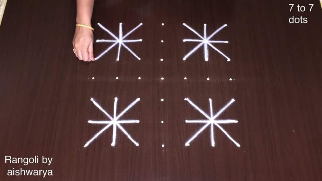 7 by 7 Dots Chukki Rangoli