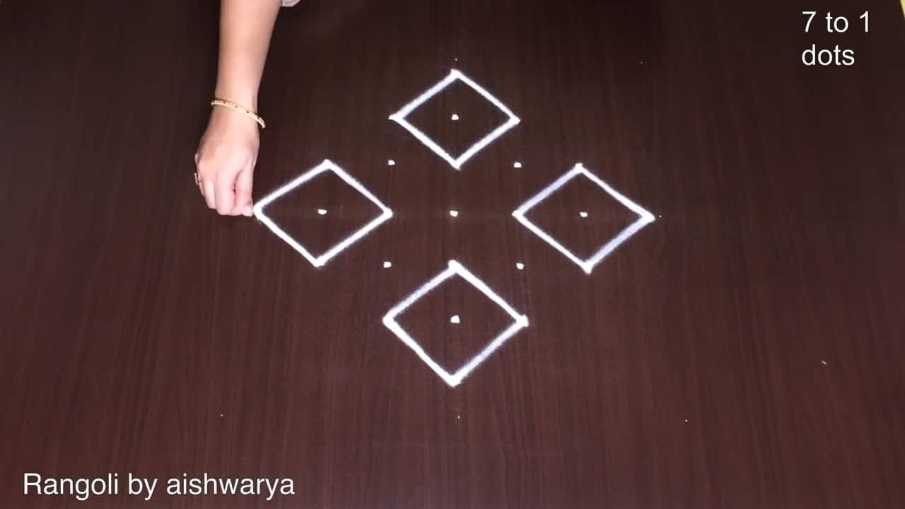 7 Dots Attractive Rangoli Design