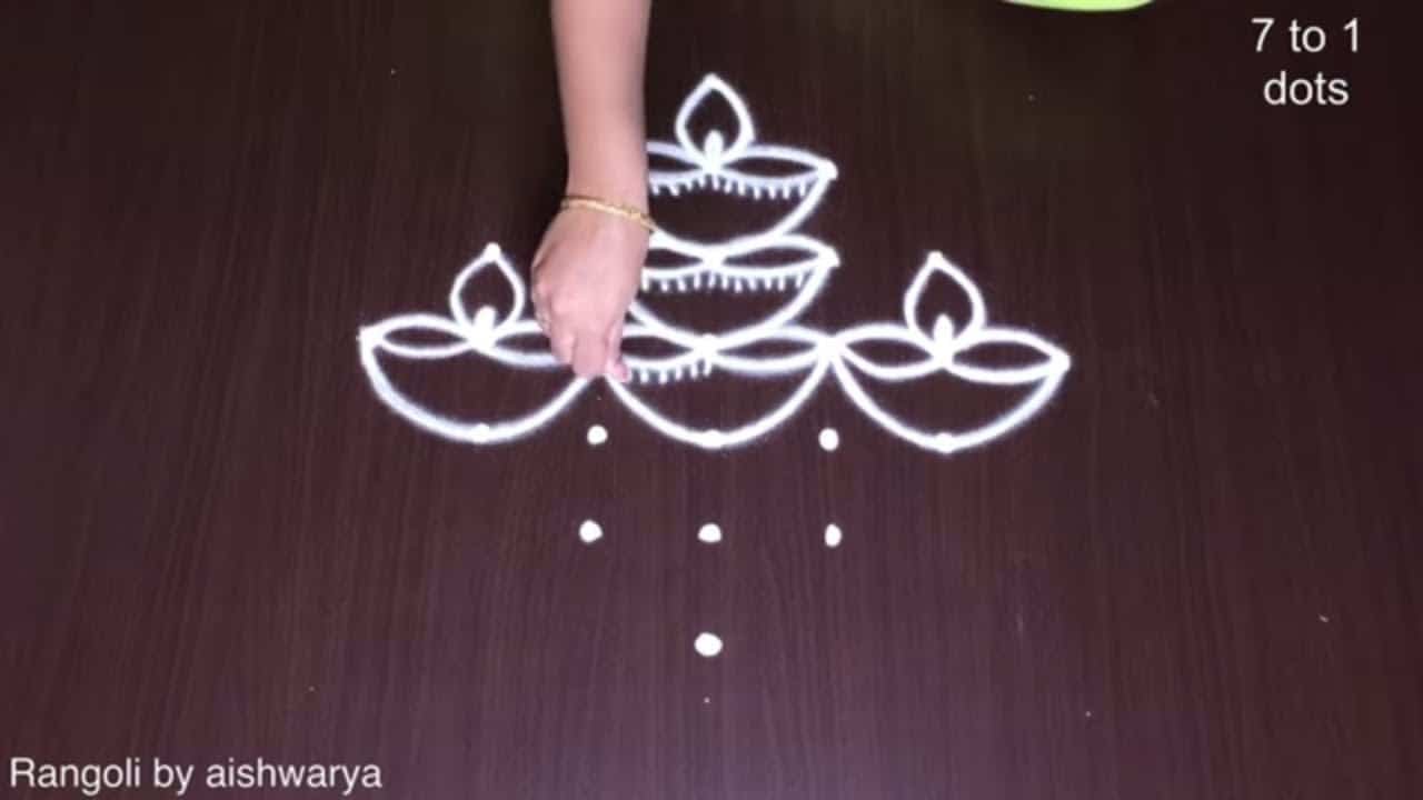 7 Dots Beginners Rangoli Kolam