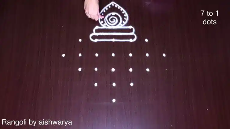 7 dots Ganesh Chaturthi rangoli