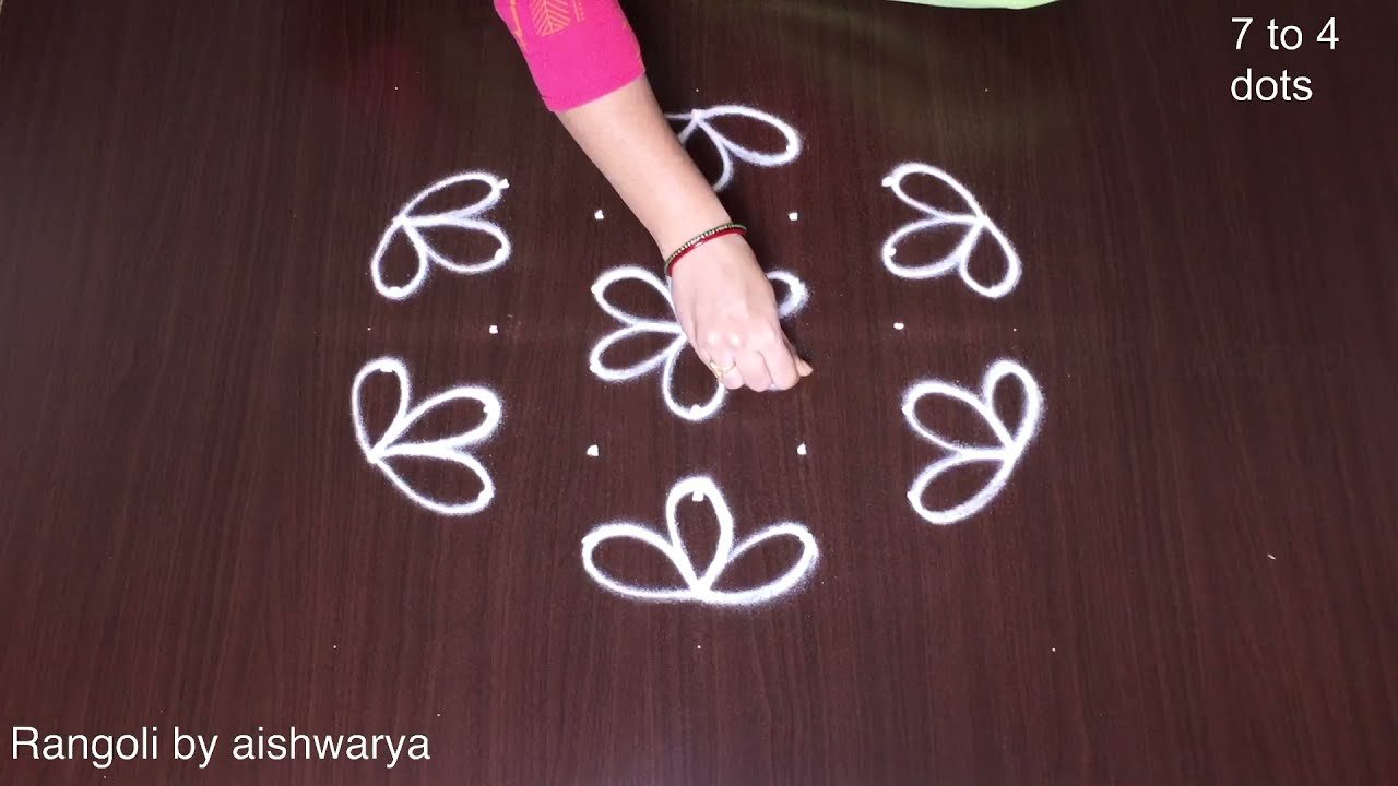 7 Into 4 Dots Two New Kolams