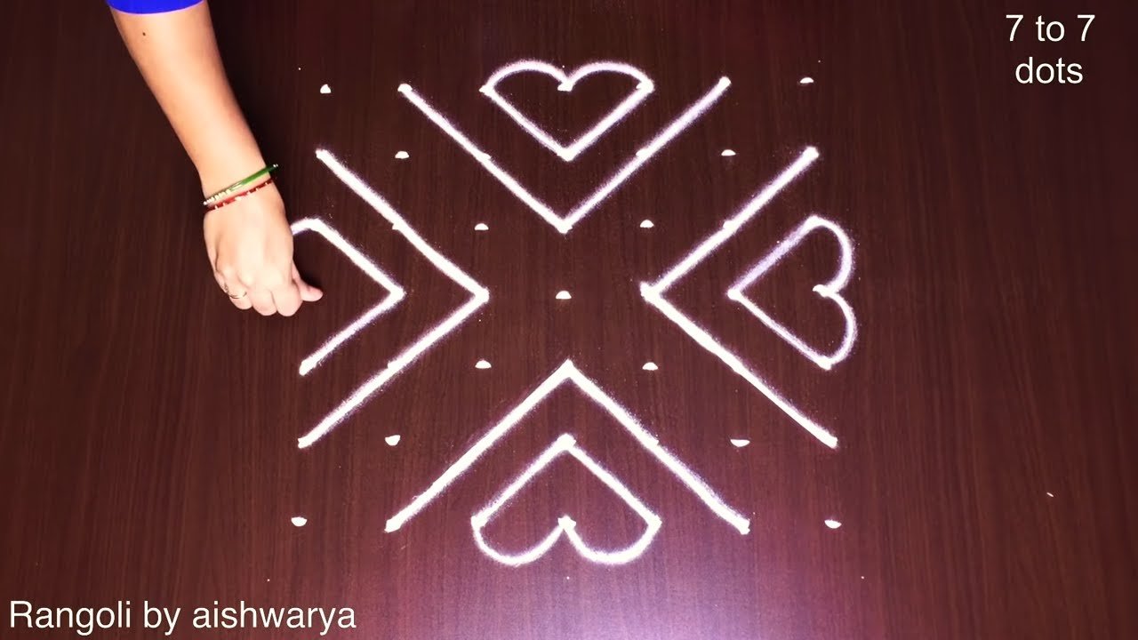 7 Se 7 Dots Rangoli for Learners