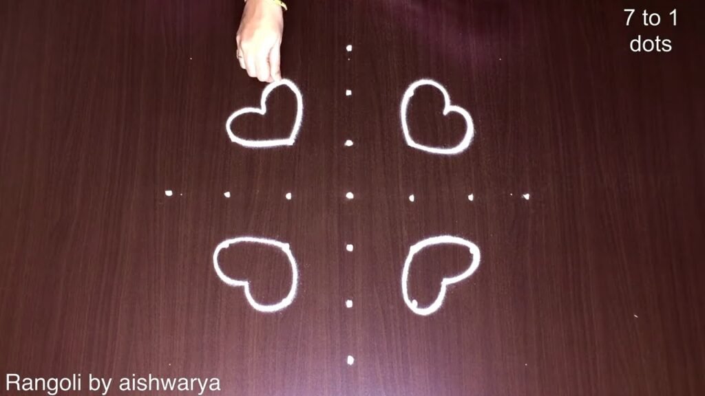 7-to-1 dot rangoli