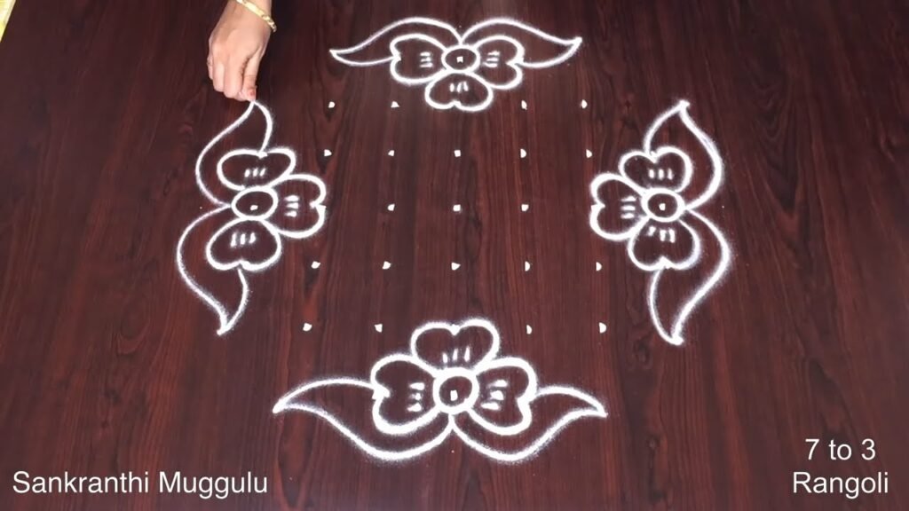 7-to-3 dot Pongal rangoli