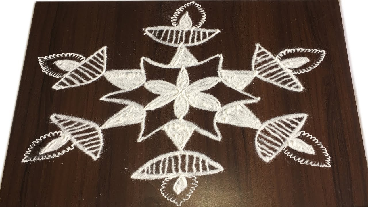 7 to 4 Latest Diwali Diya Kolam Designs