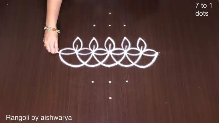 7×1 dots Karthigai deepam kolam