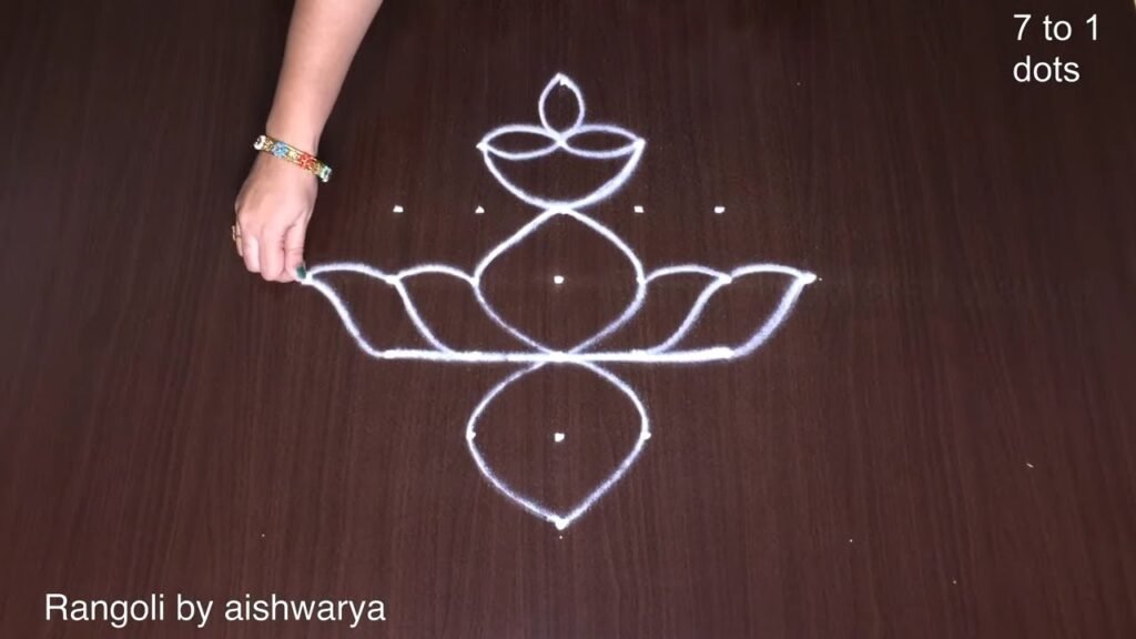 7×1 dots rangoli