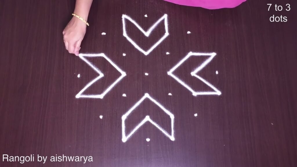 7×3 straight dots rangoli