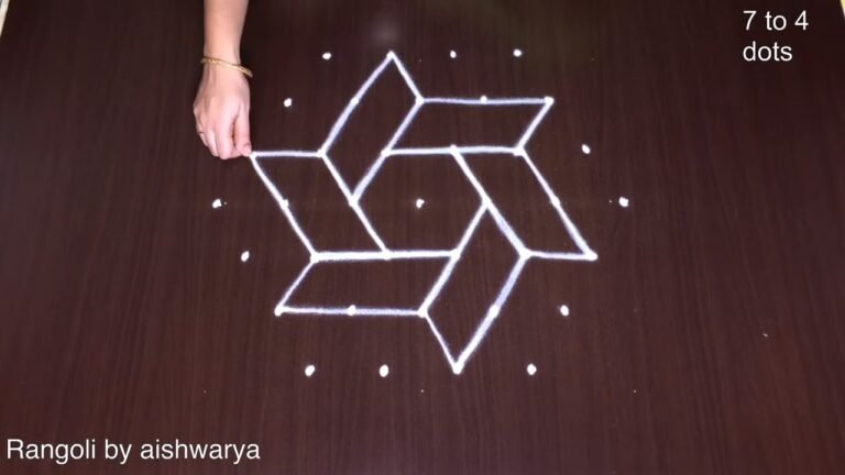 7×4 Side Dots Very Simple Kolam