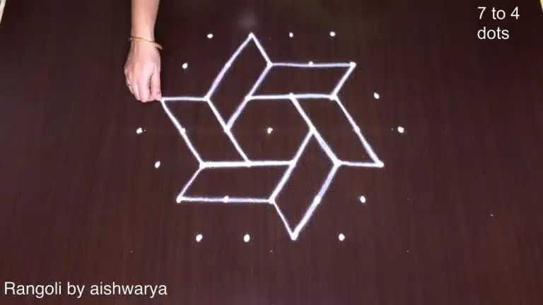 7×4 side dots kolam
