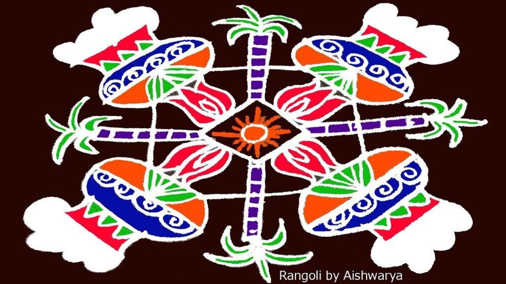 7×7 dots Bhogi pot muggulu