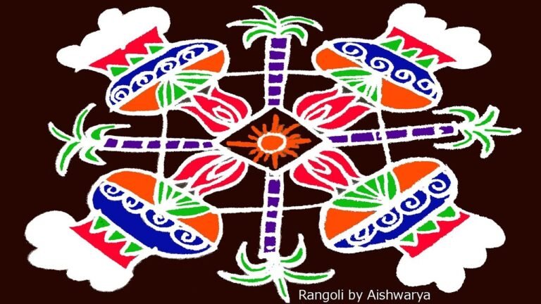 7×7 dots Bhogi pot muggulu