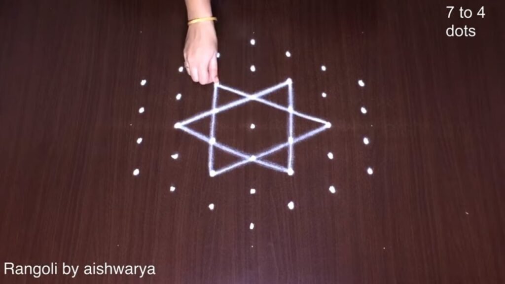 7×4 dots star kolam