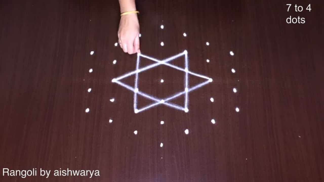 7by4 Dots Star Kolam