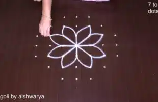 7x3x3 Dots Pooja Room Kolam