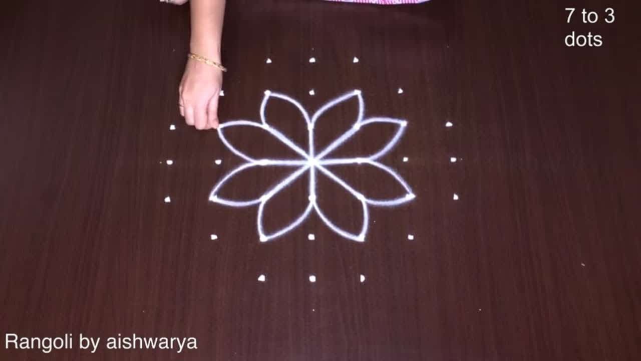 7x3x3 Dots Pooja Room Kolam