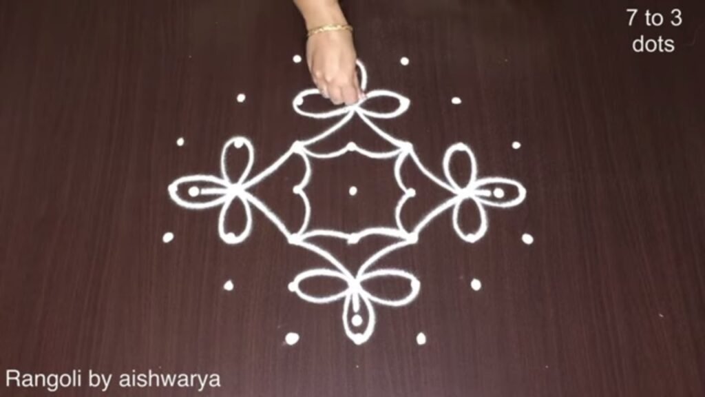 7×3×3 dots hand rangoli