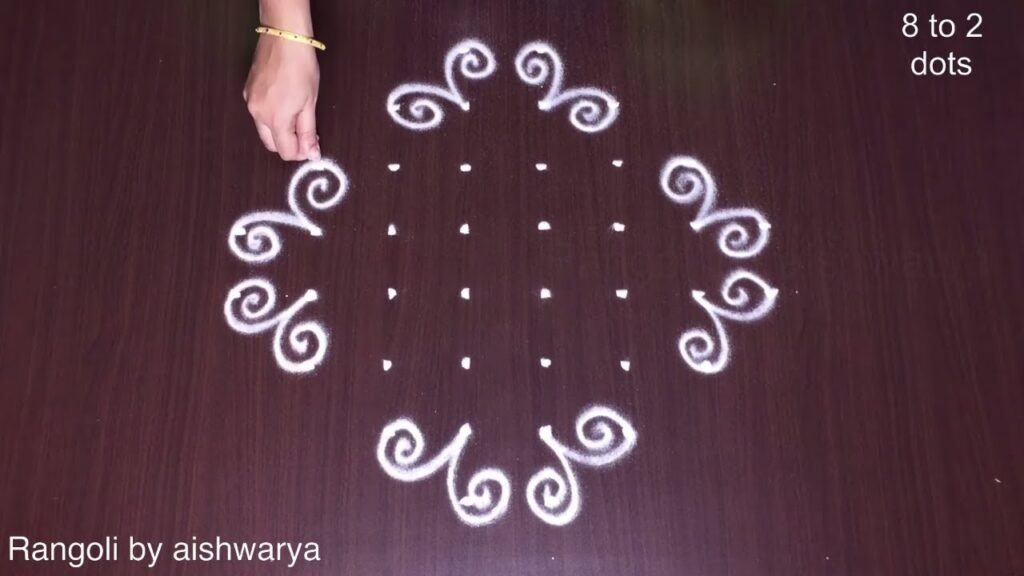 8×2 dots rangoli