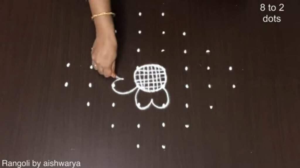 8-to-2 dot deepam rangoli