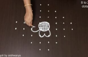 8 to 2 Deepam Rangoli Doorstep