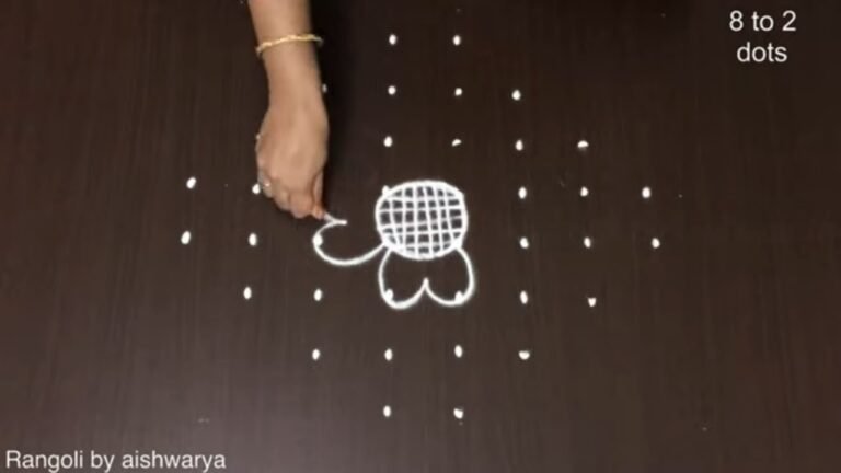 8-to-2 dot deepam rangoli