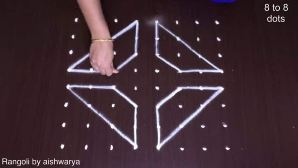 8-to-8 dot Navratri Durga Pooja kolam