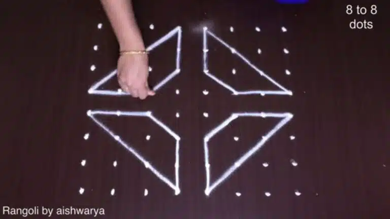 8-to-8 dot Navratri Durga Pooja kolam