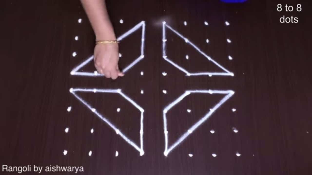 8 to 8 Navratri Durga Pooja Kolam