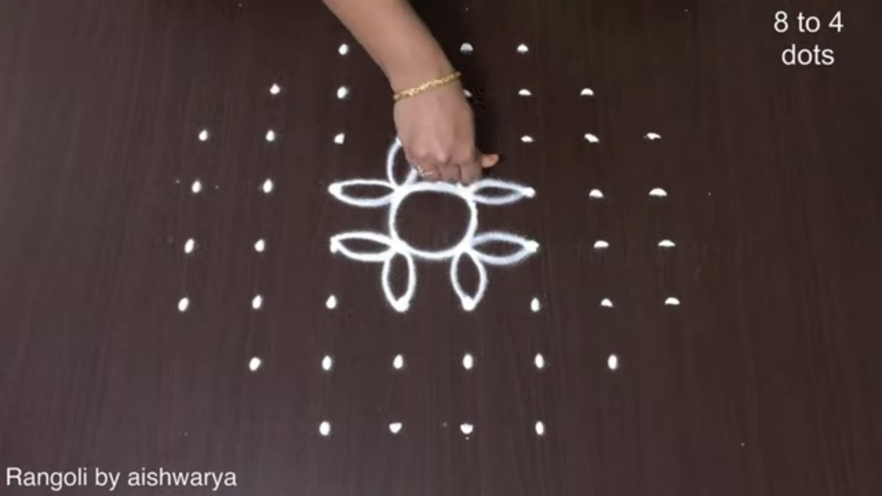 8×4 Easy Traditional Rangoli for Deepawali
