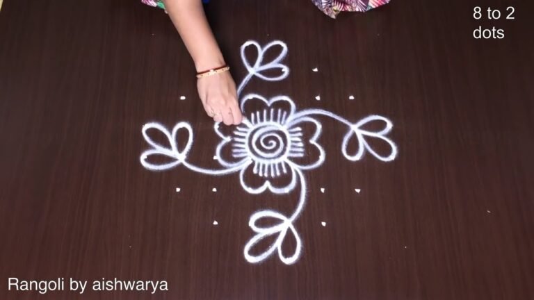 8×2×2 dots Navratri flower rangoli