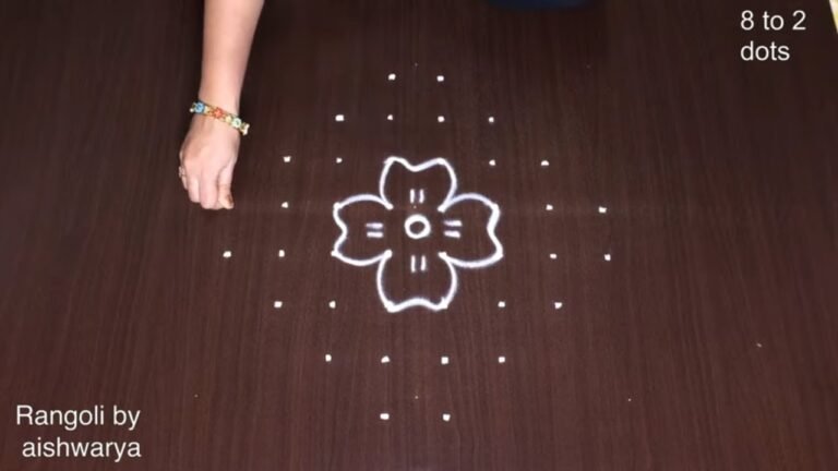 8×2×2 dots flower kolam