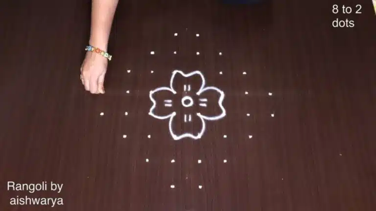 8×2×2 dots flower kolam
