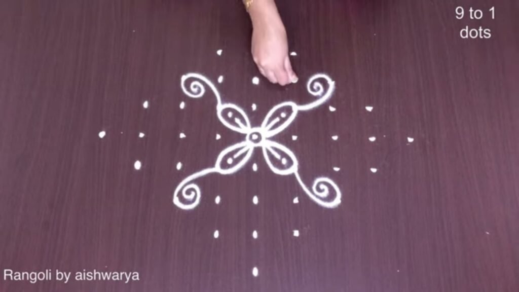 9×1 dots kolam