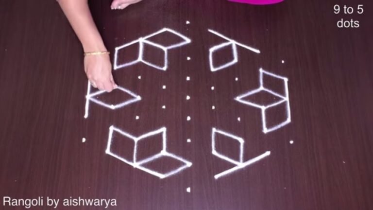 9×5 dots apartment kolam